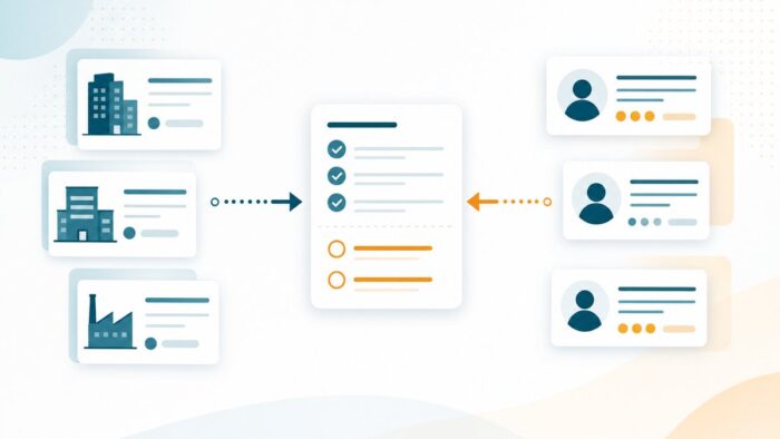 求人と求職者を照合し、一致点と確認事項を示す人材紹介のAI活用イメージ