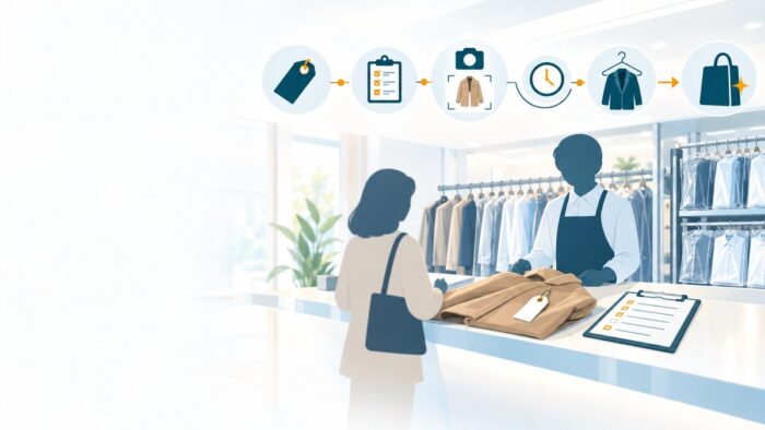 クリーニング店のAI活用:預り番号のタグで検品写真・相互確認のチェック・預り証・仕上がり票を一つの記録に結ぶ流れ