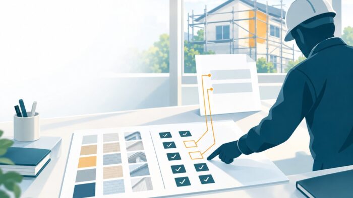 塗装工事会社のAI活用:前回の塗装の記録と現地調査を1件の記録にまとめ、見積の前提条件を書面に出す流れ