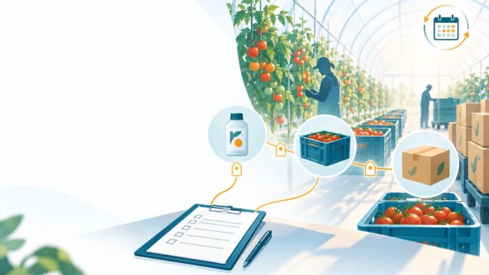 野菜・施設園芸のAI活用:ハウスごとの作業日報・防除の帳簿・収穫と出荷ロットを一つの台帳に結ぶ記録の流れ