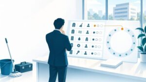 ビルメンテナンス会社のAI活用：建物と業務区分の組ごとに実施者を割り当てた台帳から、一年の作業の暦を作る流れ