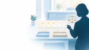皮膚科・美容皮膚科のAI活用：1来院の行為ごとに保険の診療か自由診療かの区分を台帳に並べ、AIは区分の候補を示し、区分の確定は保険医が行う流れ