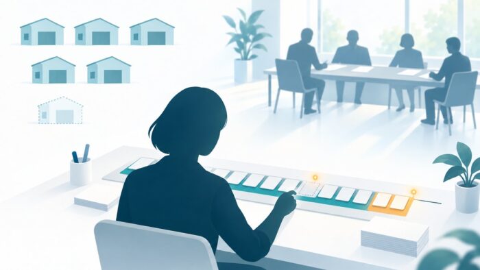 事業協同組合のAI活用:共同事業の取引を1件ずつ組合員か組合員以外かで区分して台帳に記録し、欠けや限度に近い兆しをAIが候補として出し、員外利用の受付と配当の確定は人が決める流れ
