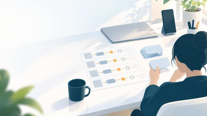SNS運用代行のAI活用：投稿1本ごとに、クライアントの承認・素材の権利・表示の点検・公開を一つの記録で結び、公開するかを人が決める流れ